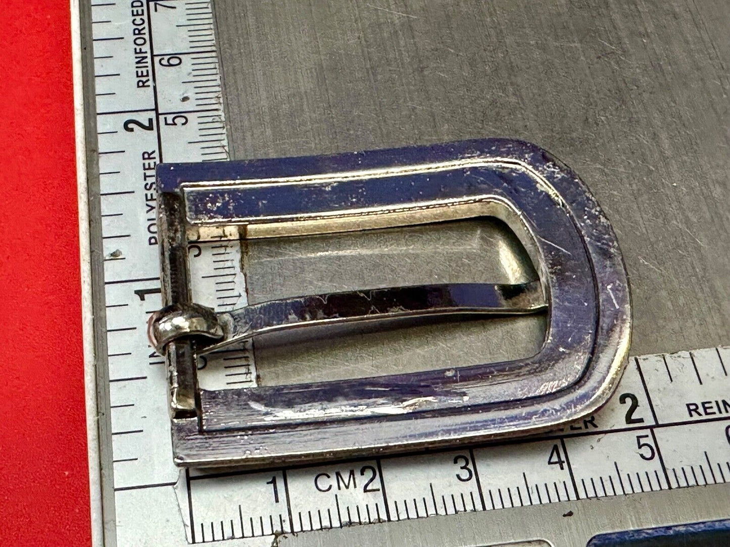 2" wide silver tone Rhinestone accented replacement belt buckle