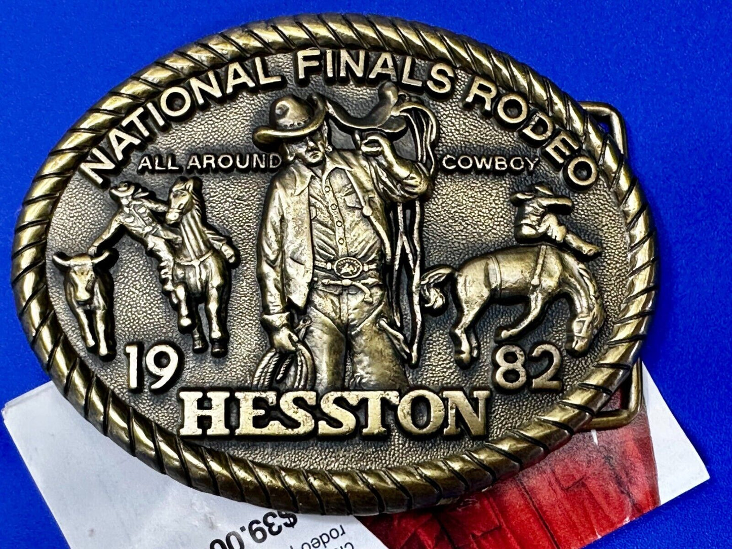 1982 Hesston National Finals Rodeo NFR Rodeo All Around Cowboy Belt Buckle