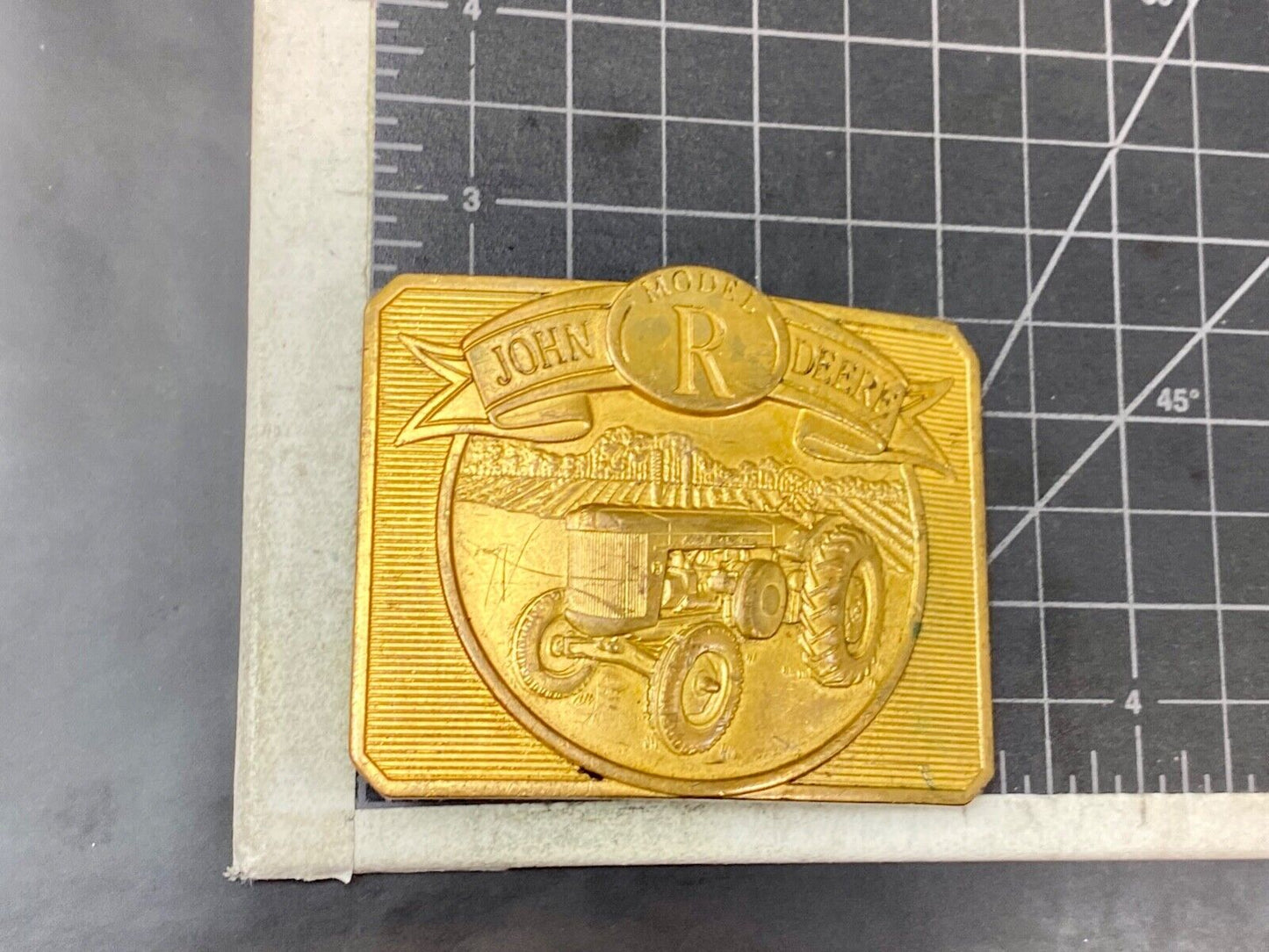 Vintage 1990 John Deere Tractors Model R Diesel commemorative belt buckle
