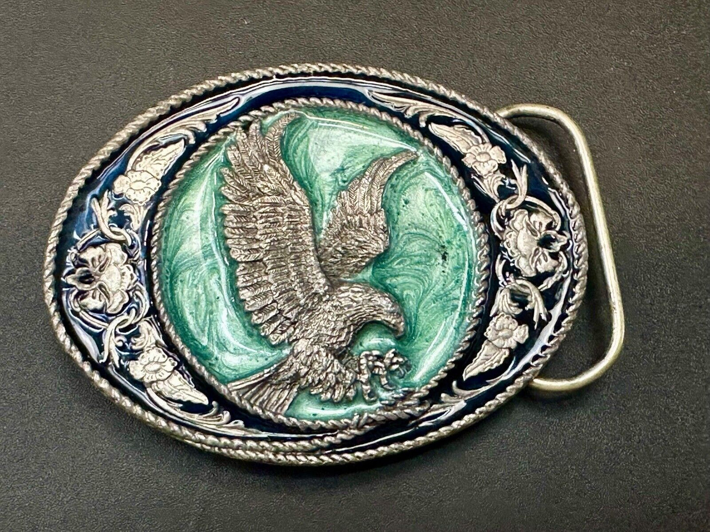THE EAGLE - Attacking Hunting Diving Siskiyou Vintage Belt Buckle 1991 G-5