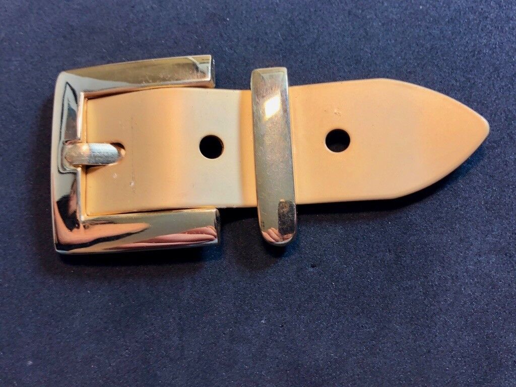 Vintage 2 piece Dress Brass Tone? Belt Buckle