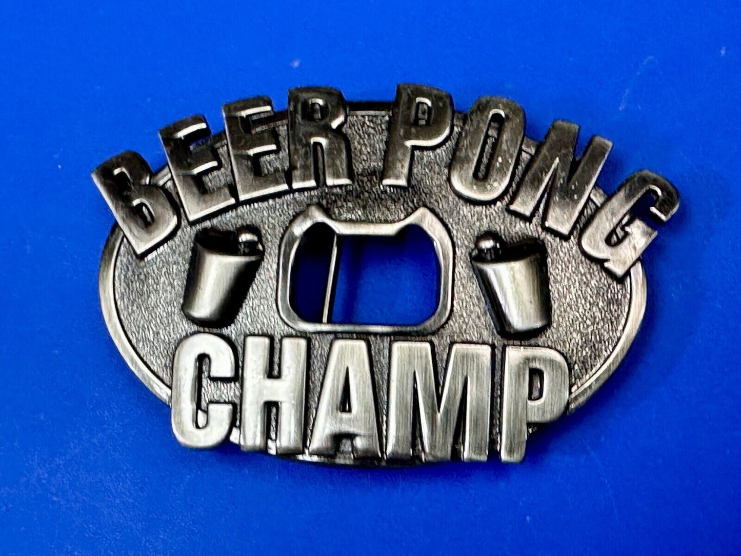 Beer Pong Champ - Novelty Funny BOTTLE OPENER & BELT BUCKLE