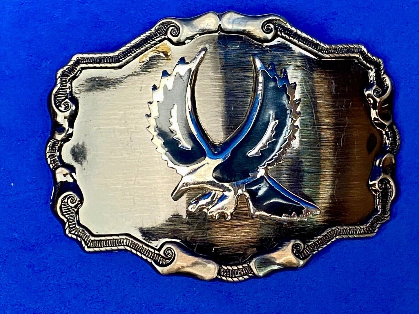 VIntage EAGLE enamel filled western framed belt buckle