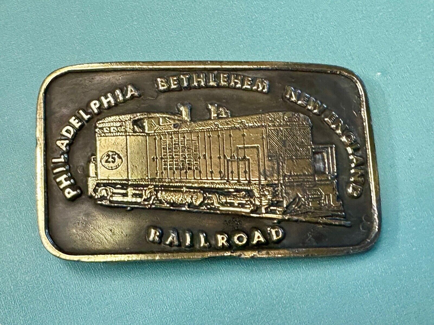 Train Engine 25 Philadelphia Bethlehem New England RR Tiffany Studio Belt Buckle