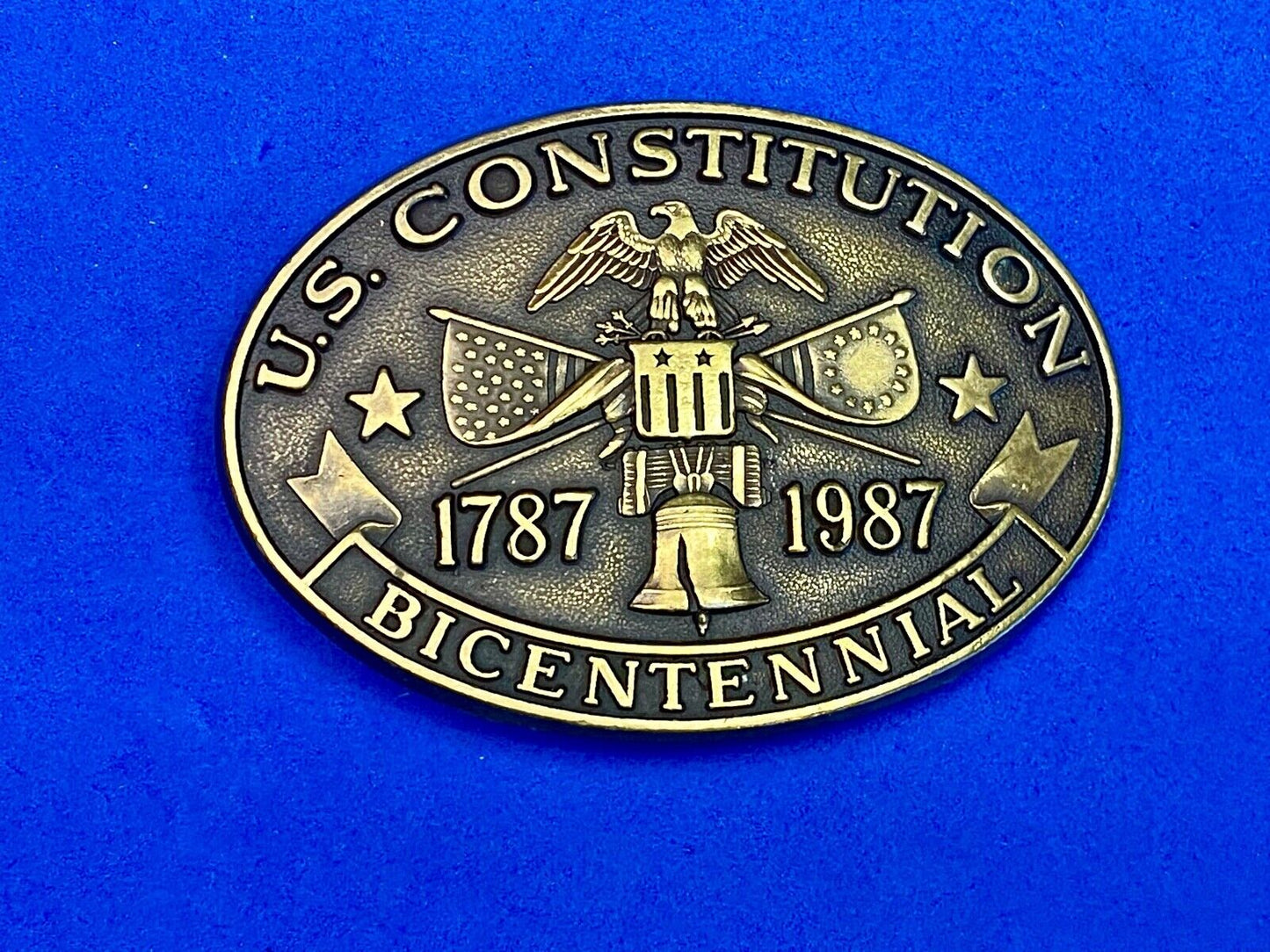 200Th Anniversary Us Constitution Commemorative Western Patriotic Belt Buckle