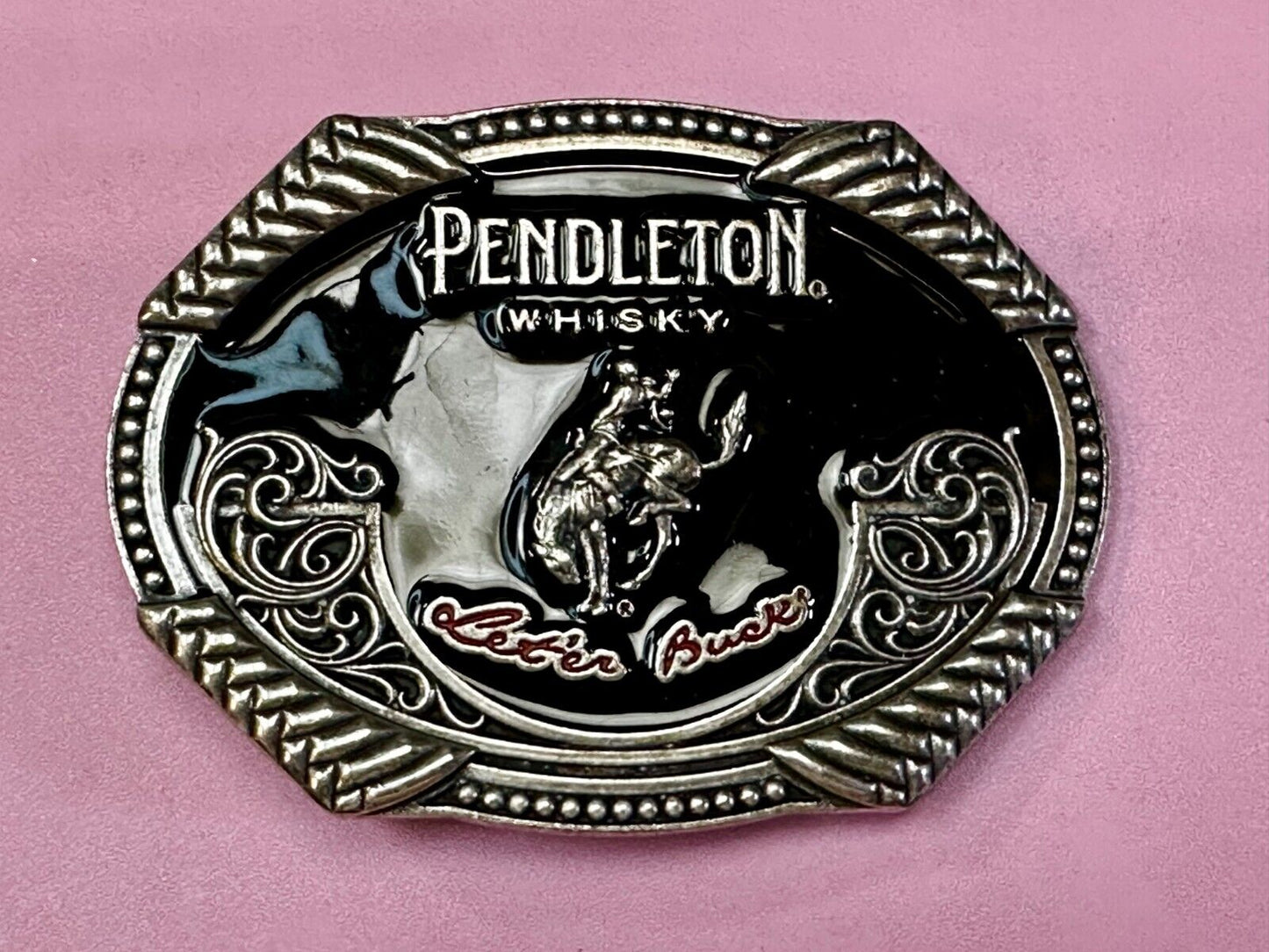 2020 Pendleton Whiskey Let'er Buck Rodeo Cowboy Montana Silversmiths Belt Buckle