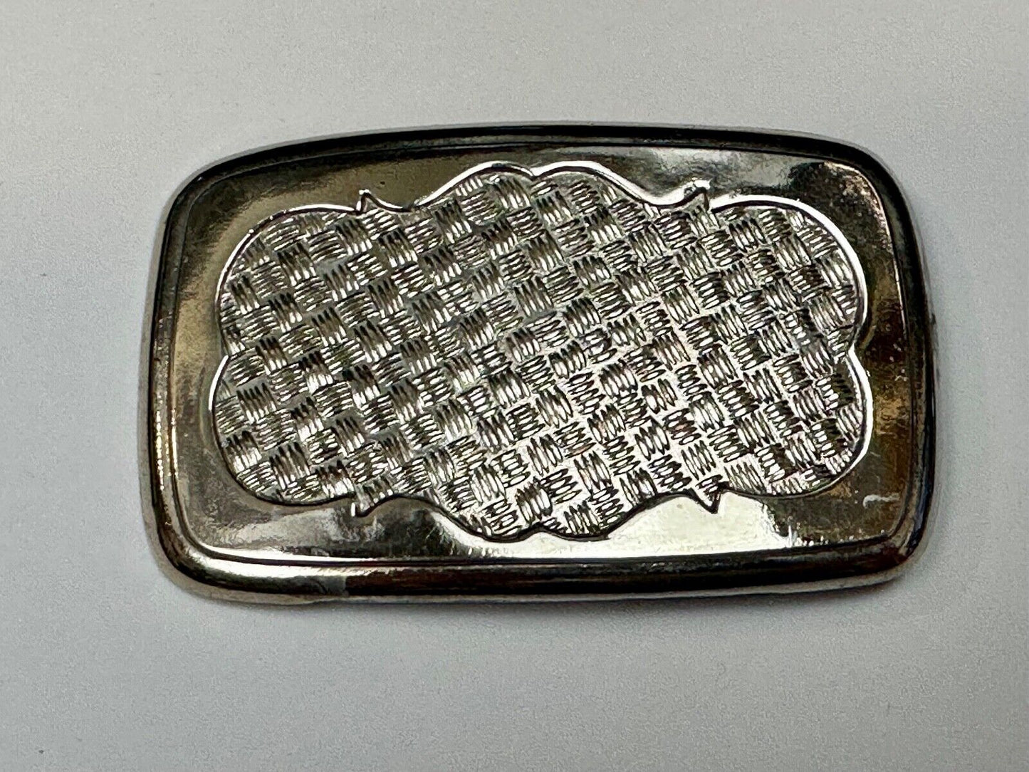 unique silver tone weave pattern western belt buckle