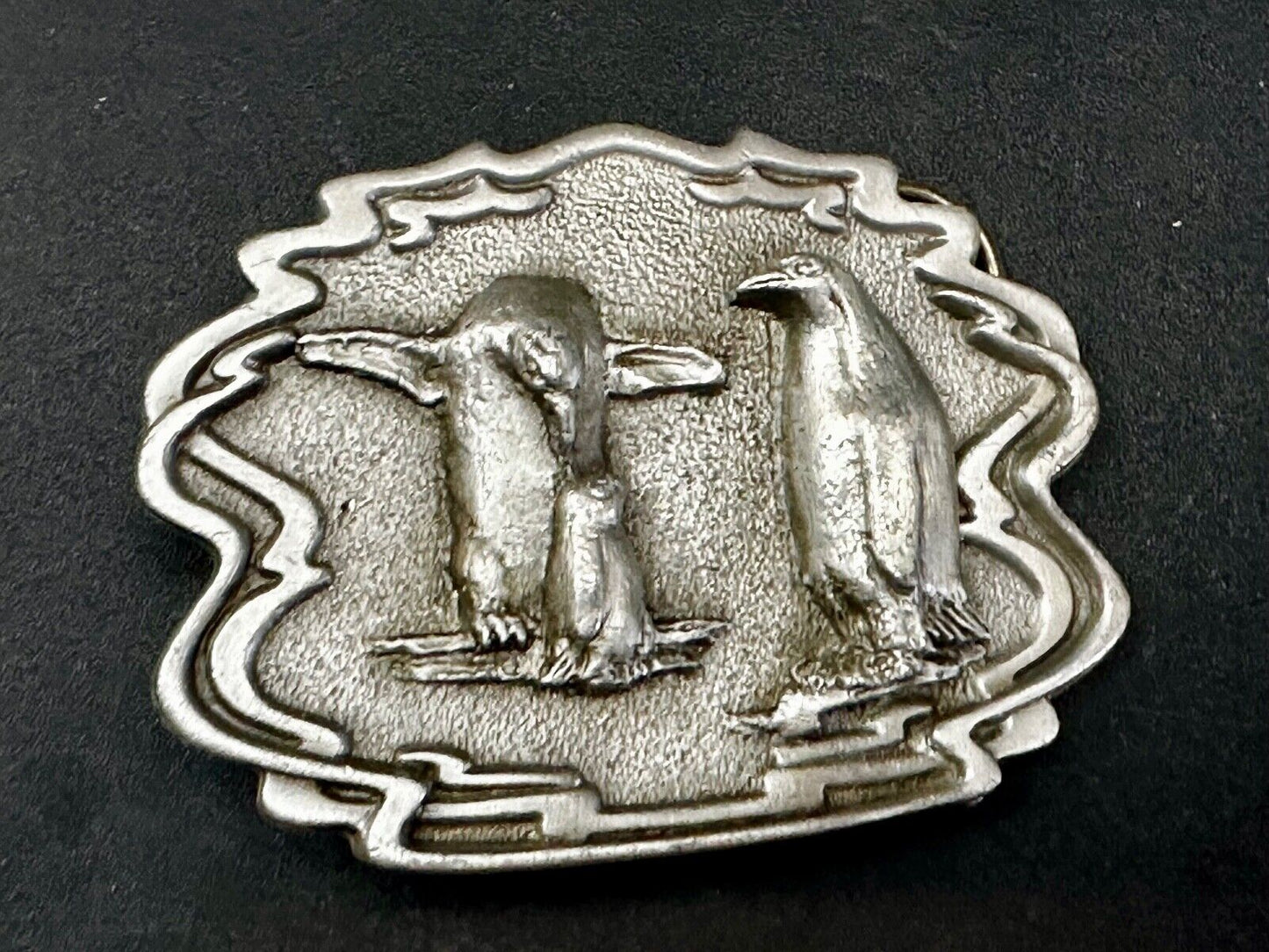 Adorable Penguins Vintage 1993 Great American Products Belt Buckle