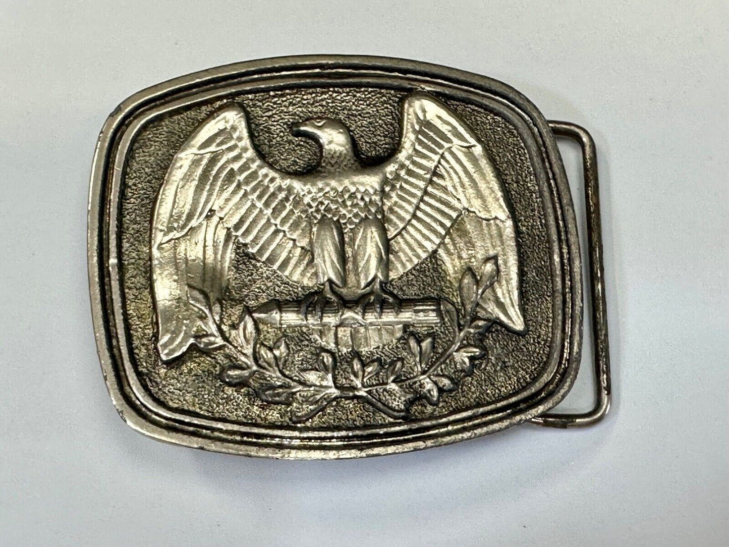 USA patriotic emblem Eagle Olive Branch Seal Vintage Numbered belt buckle