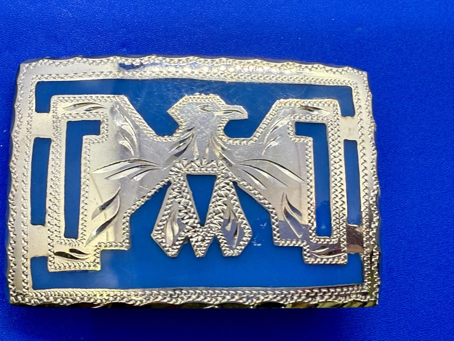 Thunderbird Native American Indian Hand-Crafted Inlay Enamel Belt Buckle