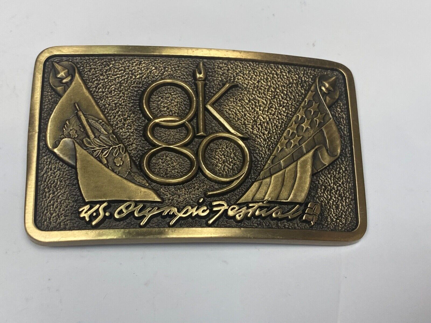 1989 Olympics Festival Commemorative Solid Brass Belt Buckle By Mwt