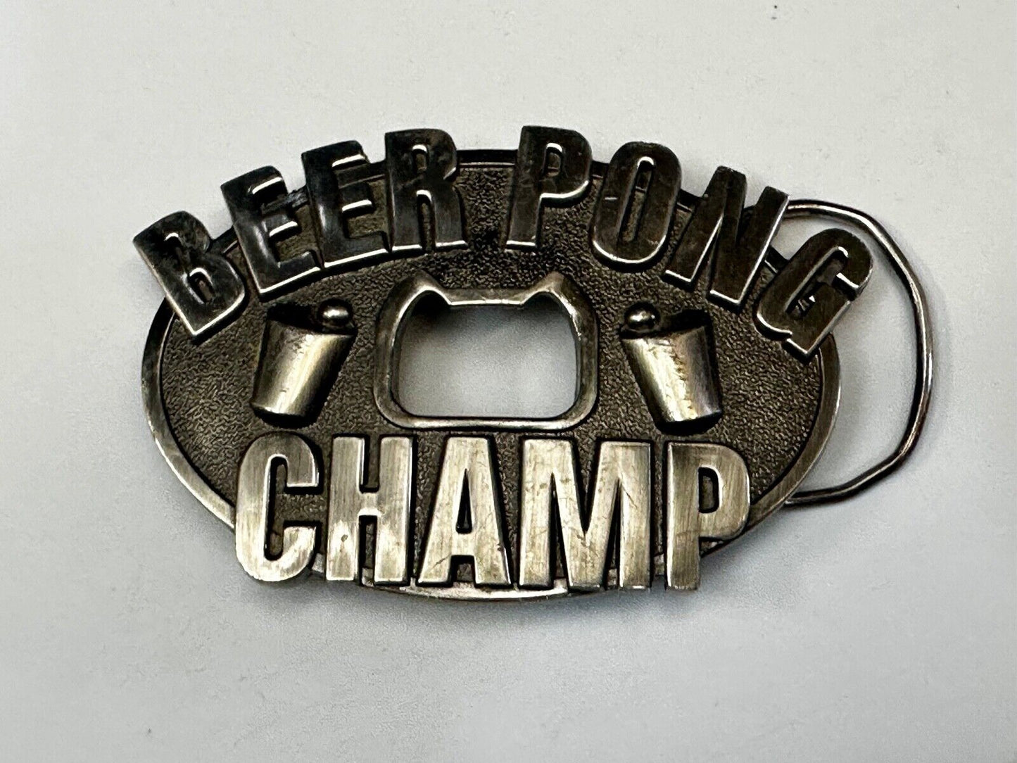 Beer Pong Champ! Vintage Bottle Opener & Belt Buckle by Kalan