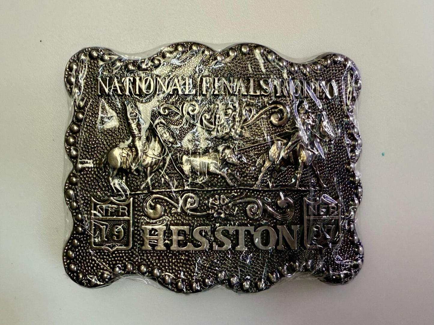1987 Hesston NFR National Finals Rodeo Cowboys Award Design Medals Belt Buckle
