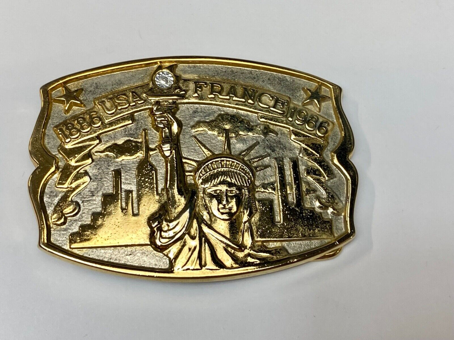 USA and France 100 year 1986 celebration Lady Liberty Hammond Mint belt buckle