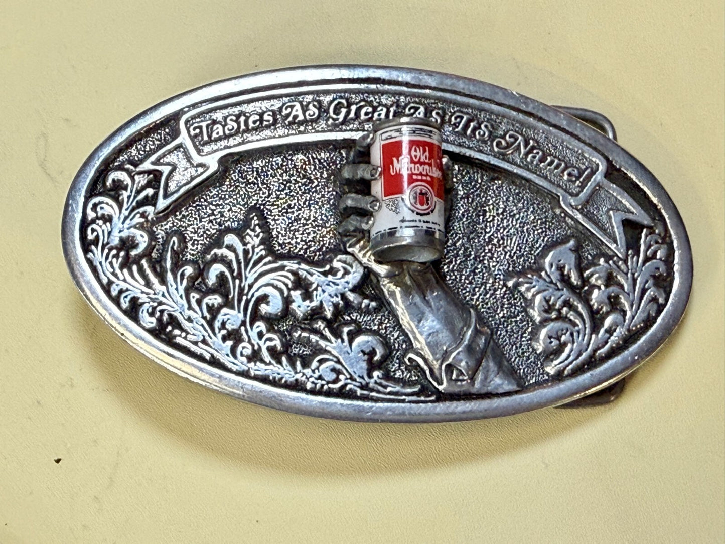 Taste as Great as Its Name Old Milwaukee Beer Promotional Belt Buckle by Adezy