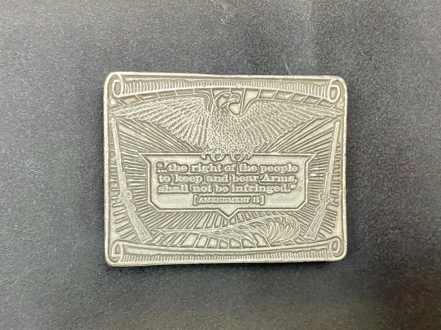 The Right To Keep And Bear Arms Shall Not Be Infringed 1976 Belt Buckle 11Th Gun