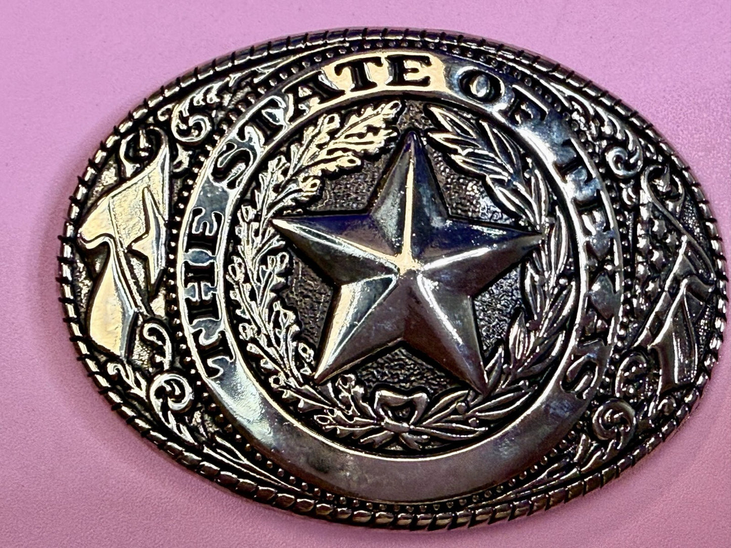 The Great State Of Texas Lone Star Commemorative Series Silver Color Belt Buckle