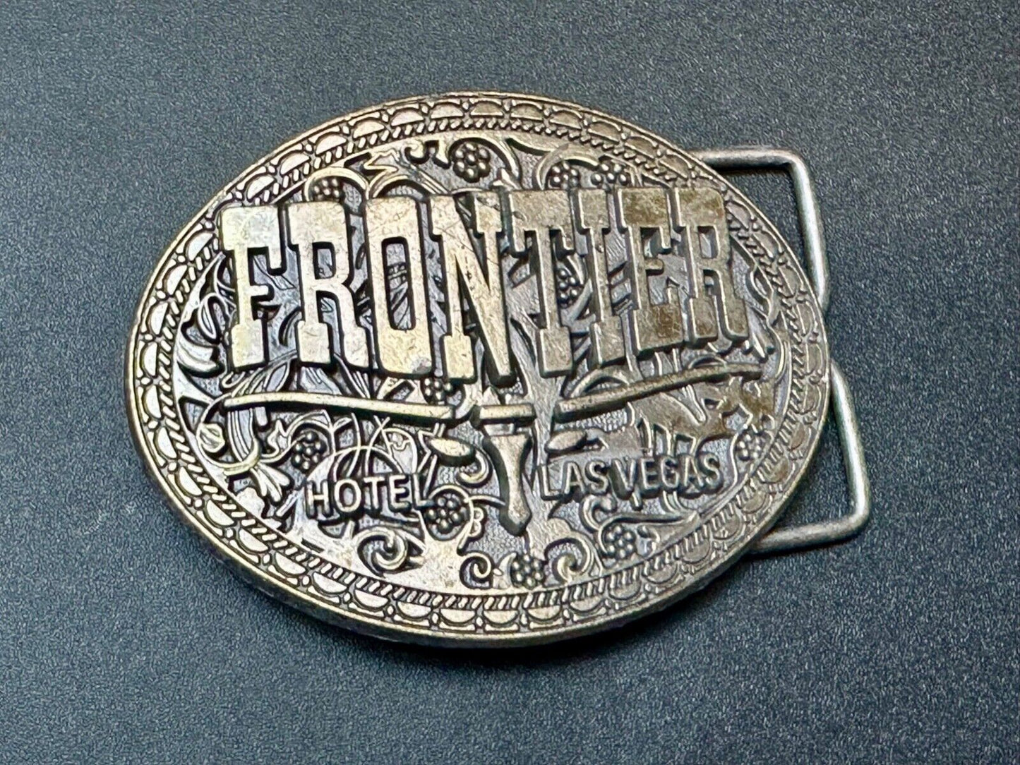 Texas longhorn Vintage Frontier Casino Hotel, Las Vegas Belt Buckle