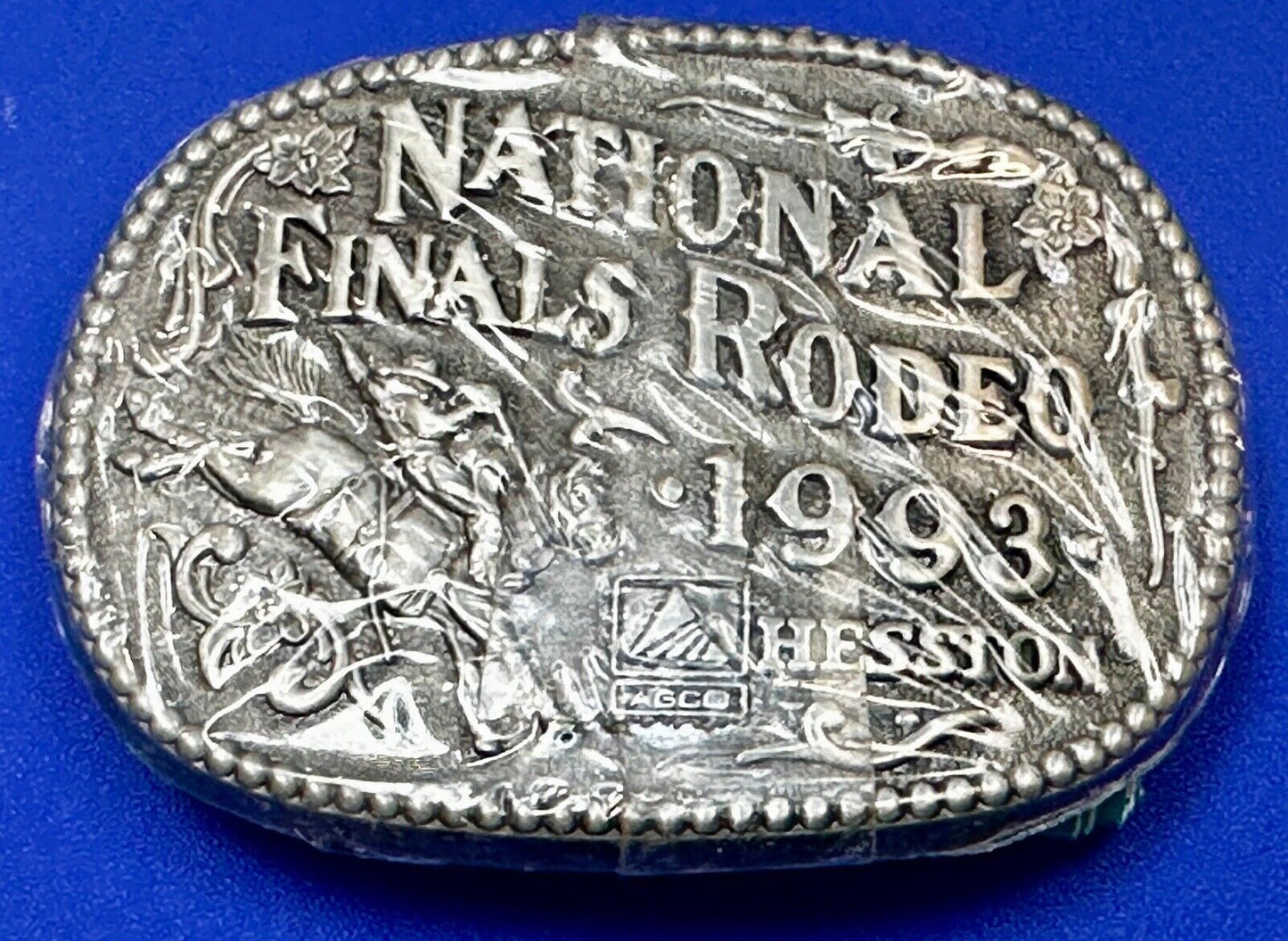 1993 NFR National Finals Rodeo NOS Youth Size Hesston Commemorative Belt Buckle