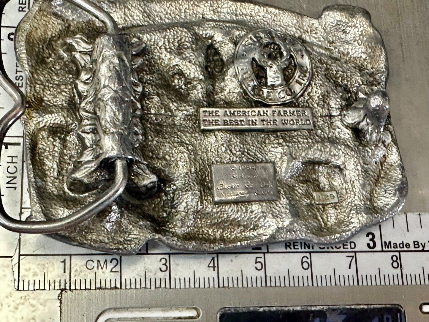 The American Farmer - Best in the World Im proud to be a farmer Vtg belt buckle