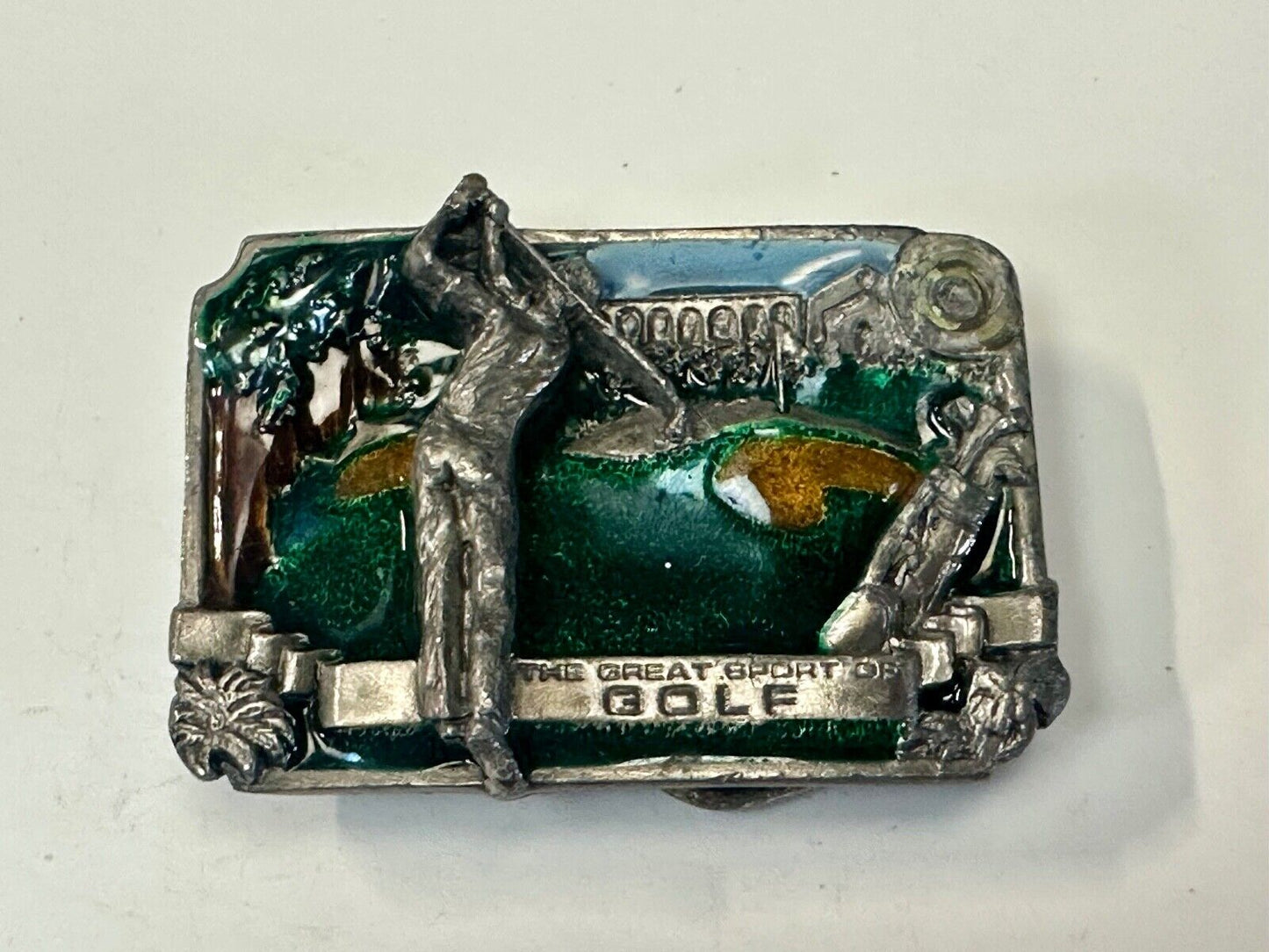The Great Sport of Golf belt buckle - ball to the green course par handicap L-86