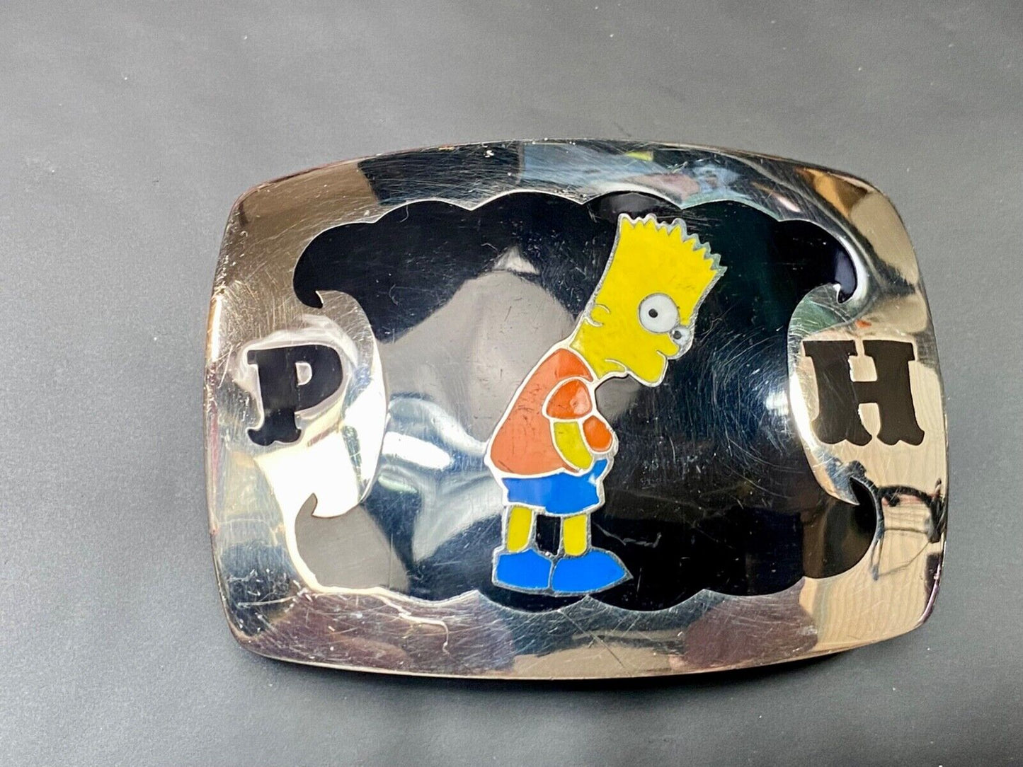 Bart Simpson ULTIMATE Simpsons fan gift! PH Western belt buckle AMAZING QUALITY