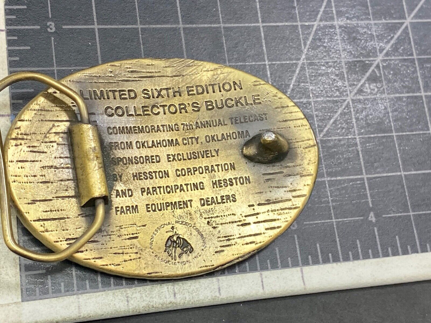 1980 Collectors Nfr National Finals Rodeo Hesston Belt Buckle