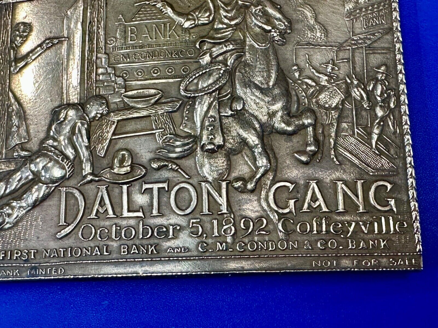 The Dalton Gang Collectors Brass Belt Buckle West Cowboy Style - see Hallmarks!