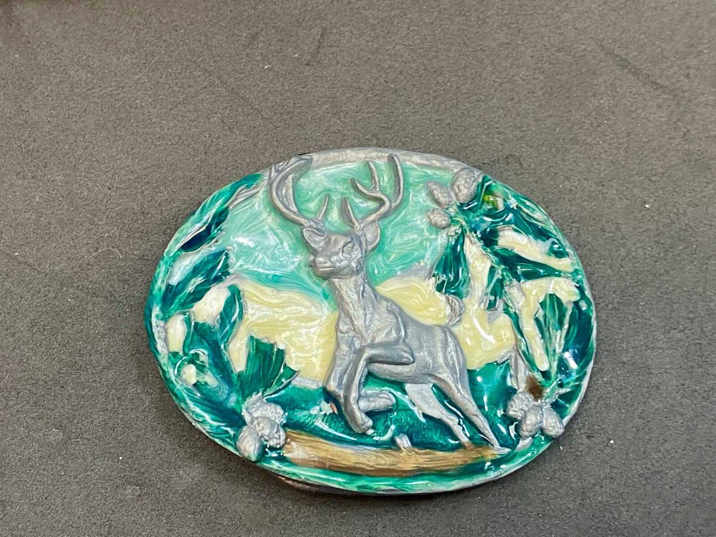 Vintage 1988 Deer In Nature Great American Belt Buckle