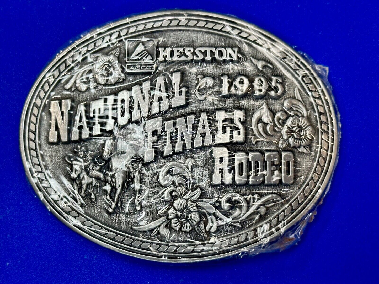 1995 Hesston National Finals Rodeo NFR Collector Award Design Medals Belt Buckle