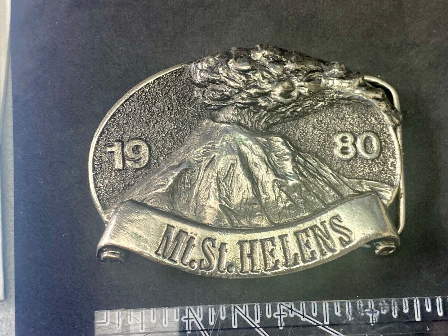 Vintage 1980 Mount Saint Hellens Volcano Eruption Great American Belt Buckle
