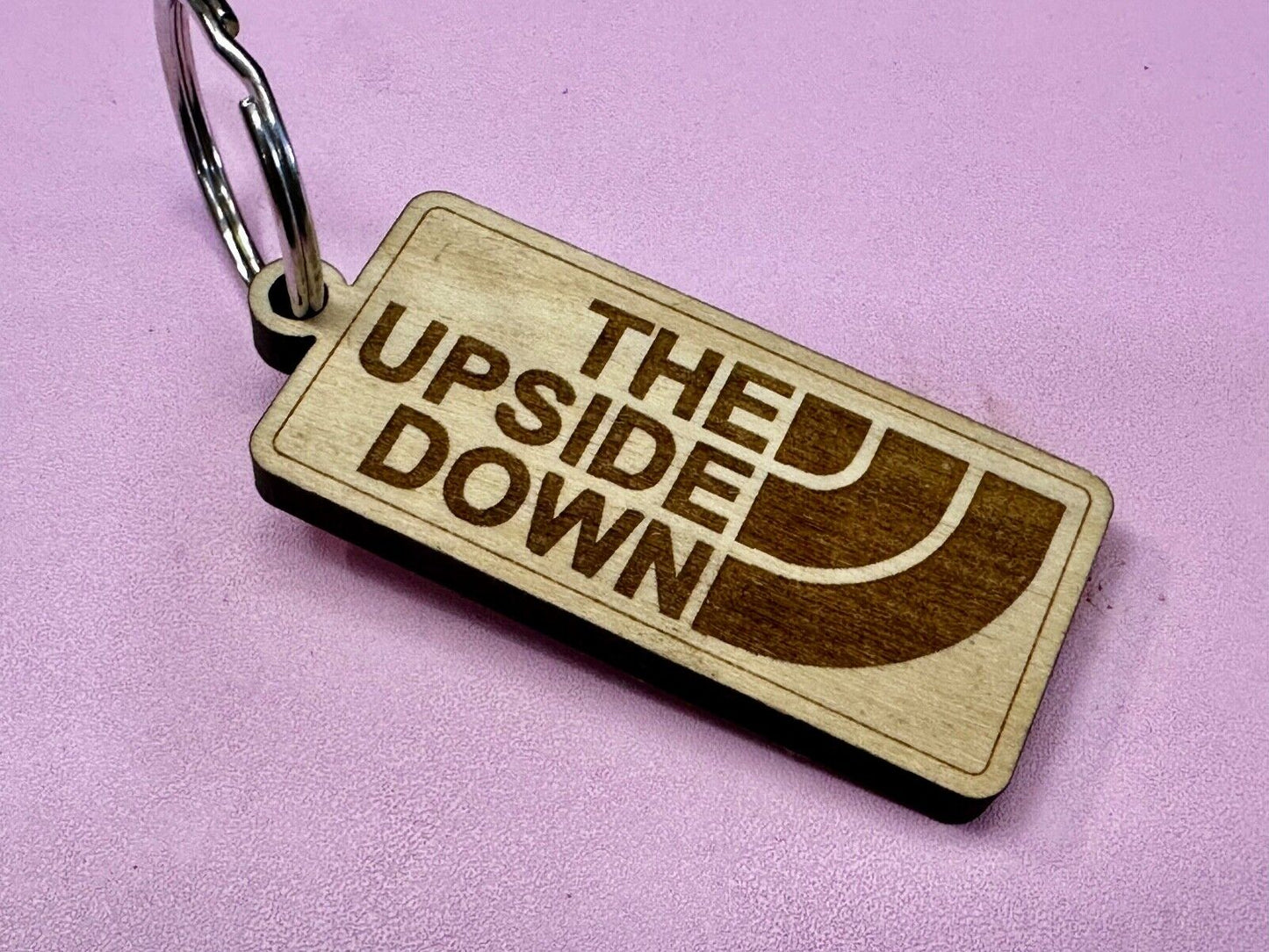 The Upside Down Promo Wood Keychain - Key Ring Chain