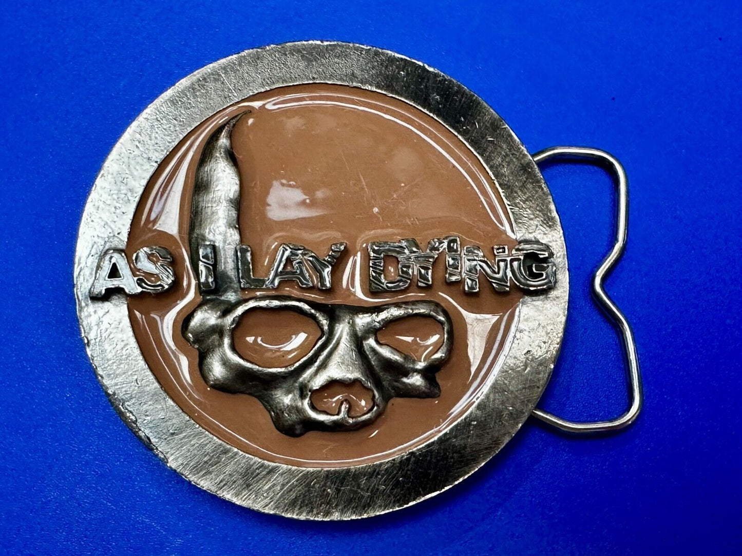 2005 As I Lay Dying Heavy Metal Rock Band Round Skull Music Belt Buckle