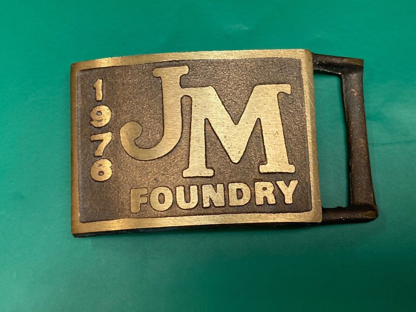 Vintage 1976 JM FOUNDRY Castings Summerville SC Company Advertising Belt Buckle