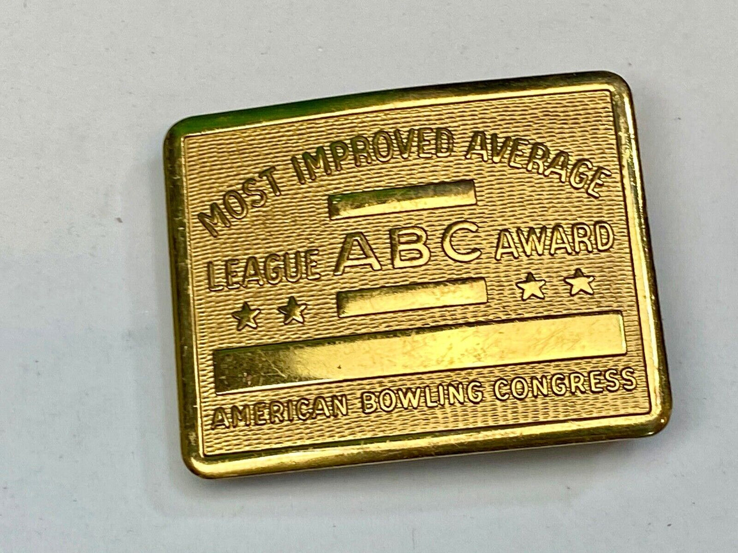 Vintage 70s AMERICAN BOWLING CONGRESS Most Improved ABC LEAGUE AWARD BELT BUCKLE
