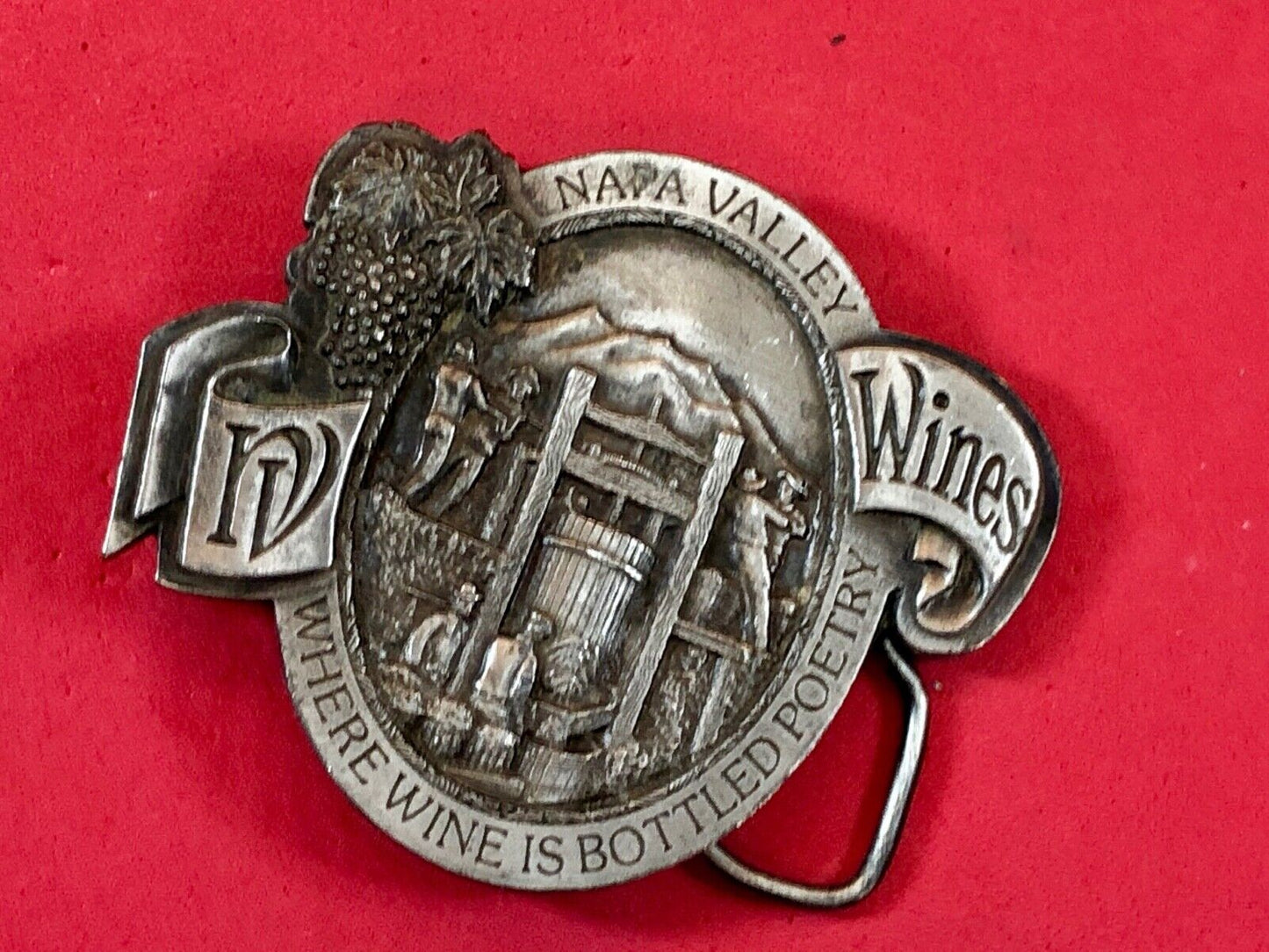 Vintage 1976 Napa Valley Bottling Ca belt buckle -Where Wine is Bottled Poetry