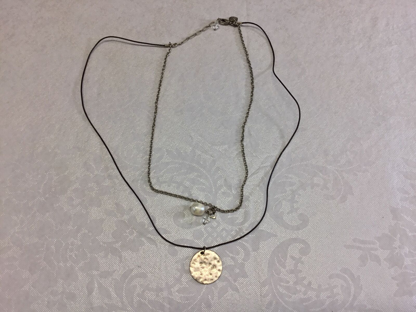 Aeo Double Strand Faux Pearl - Silver Tone Pendant Necklace American Eagle