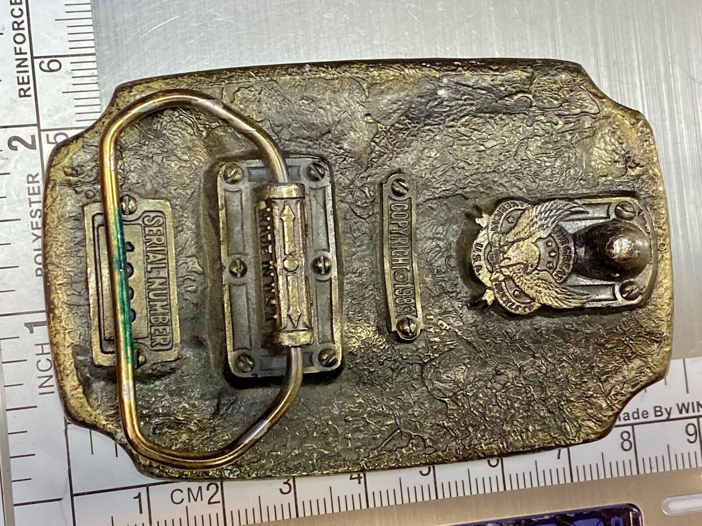Vintage 1983 Classic American 440 Train Railroad Great American Belt Buckle