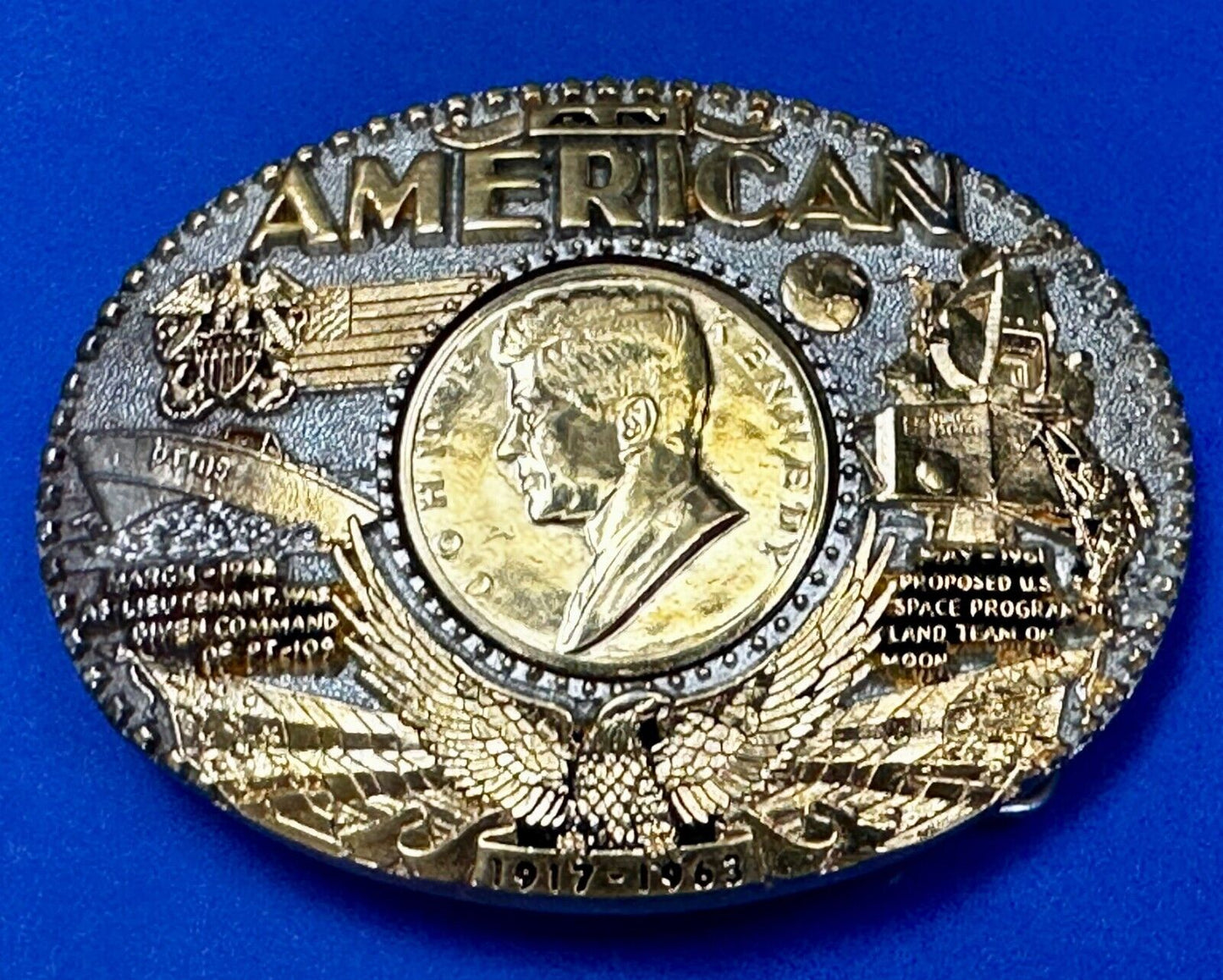 American John F Kennedy President Coin Belt Buckle First Edition #2173 ADM