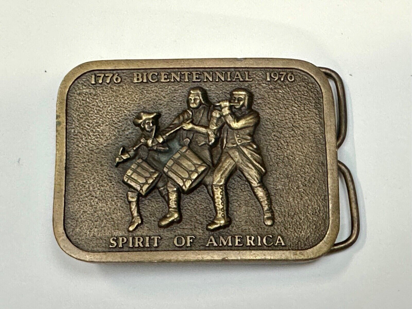 Vintage Bicentennial - Spirit of America Patriotic USA bergamot belt buckle