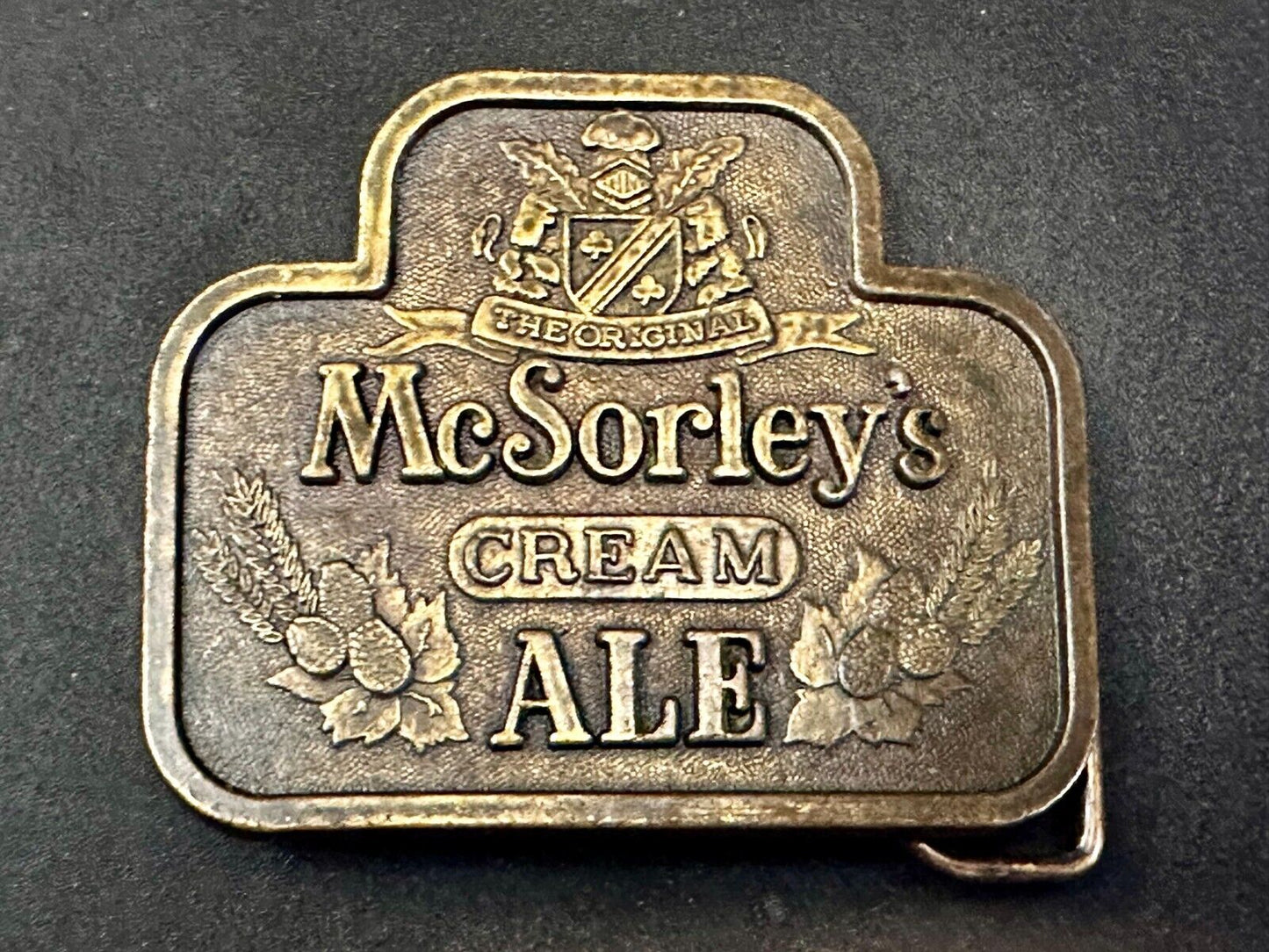 The Original Mc Sorley Cream Ale Brewing Company Advertisement Belt Buckle