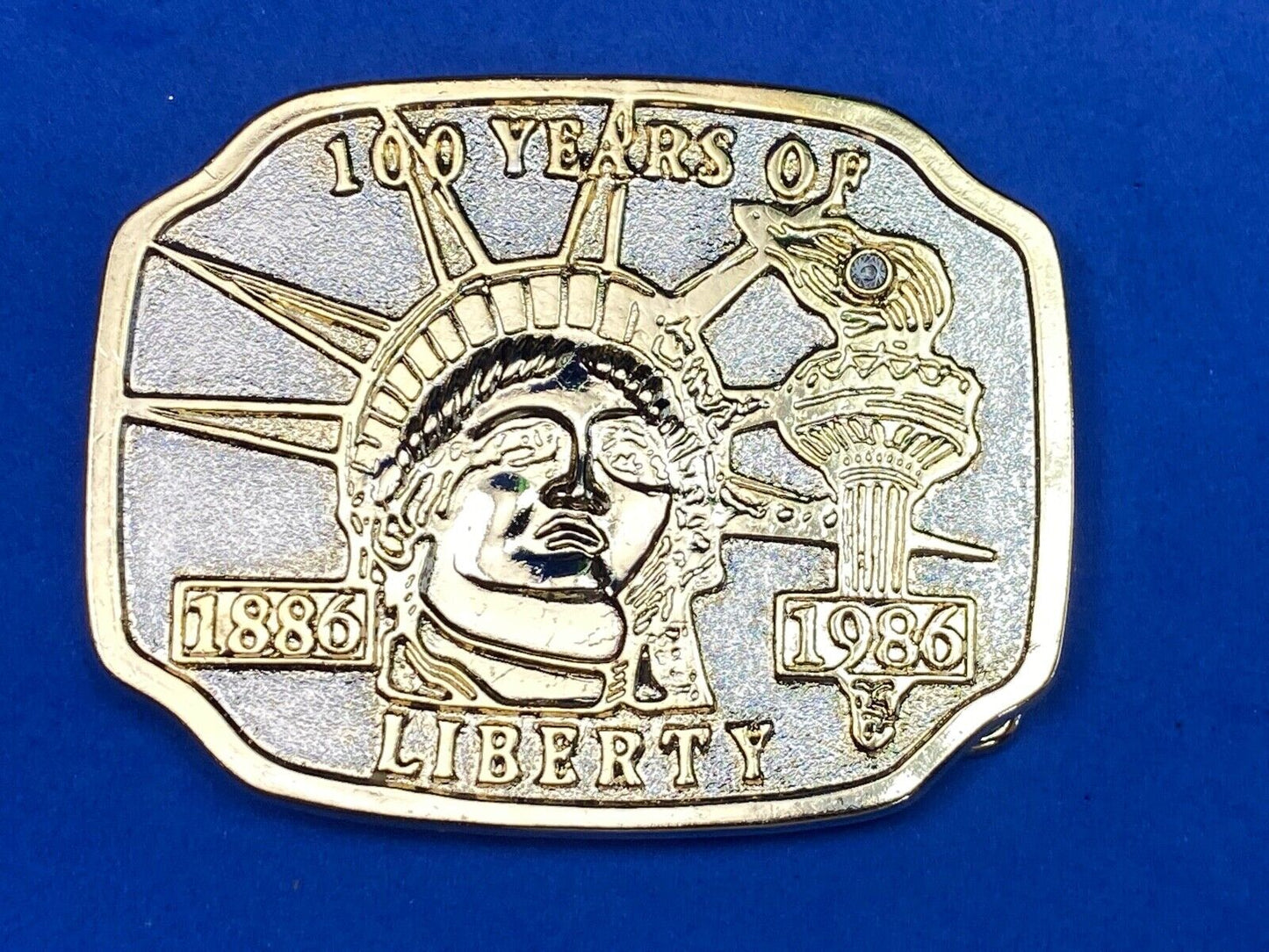 Vintage Belt Buckle 100 Years Of Lady Liberty 1886 - 1986 Statue Of Liberty