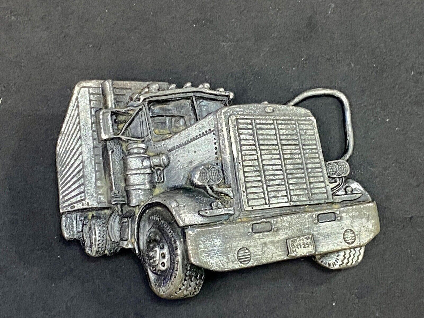 Vintage 1977 Semi Big Rig Truck Long Haulers Belt Buckle By Bergamot