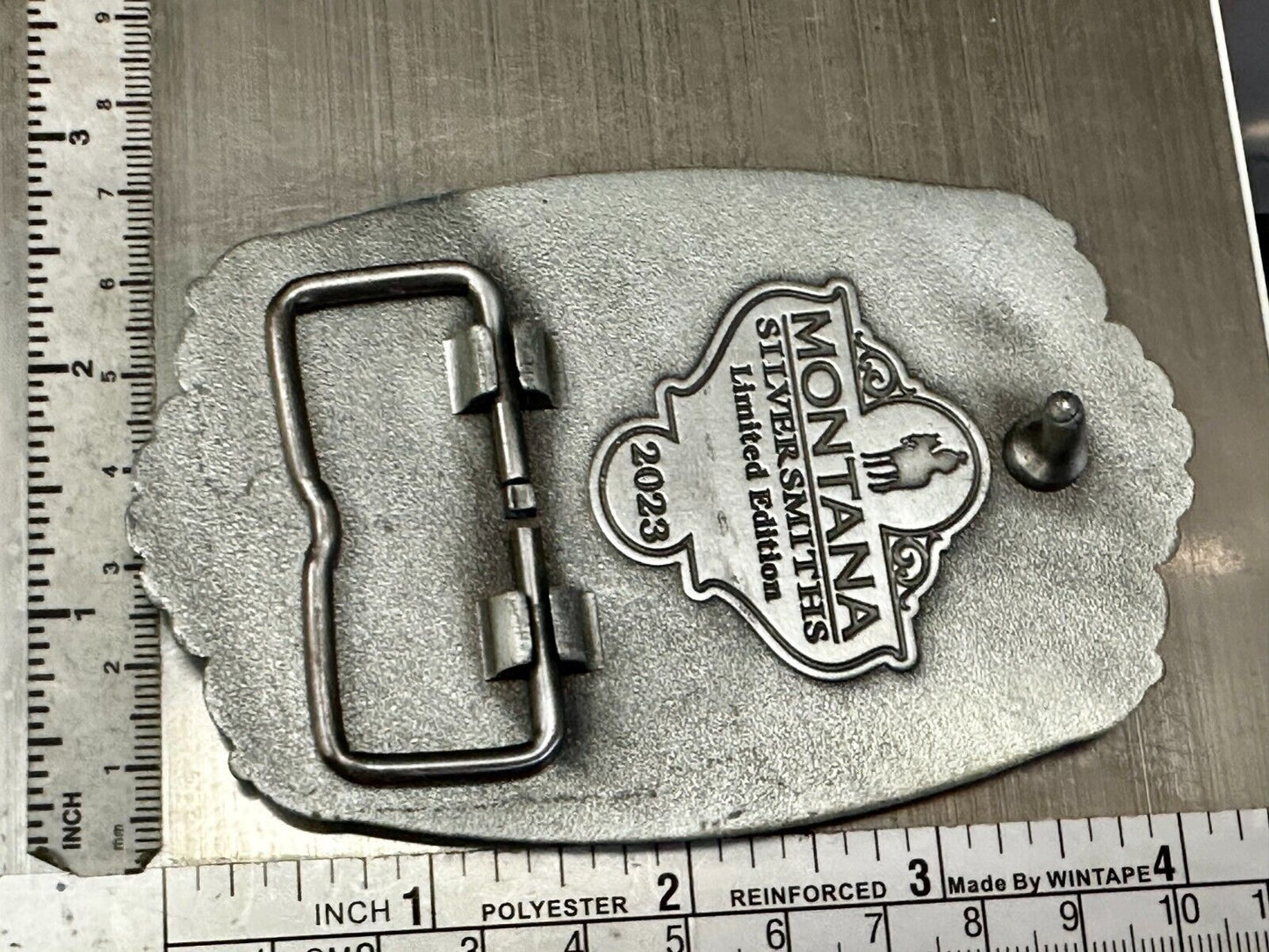 2023 Pendleton Whiskey Let'er Buck Rodeo Cowboy Montana Silversmiths Belt Buckle