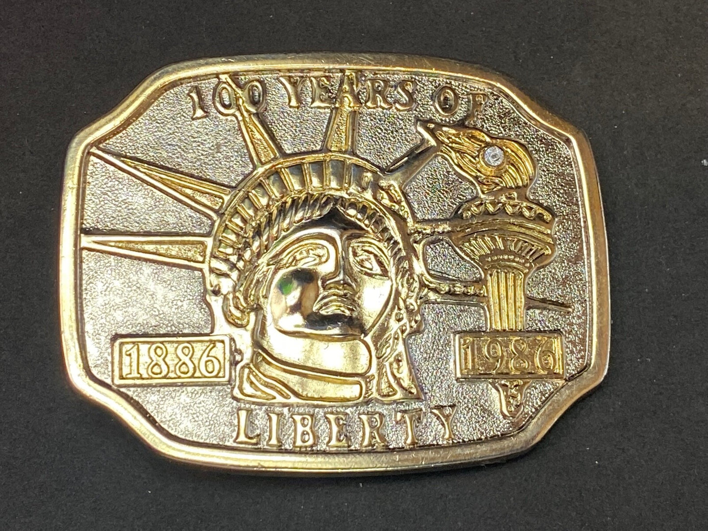 Vintage Belt Buckle 100 Years Of Lady Liberty 1886 - 1986 Statue Of Liberty