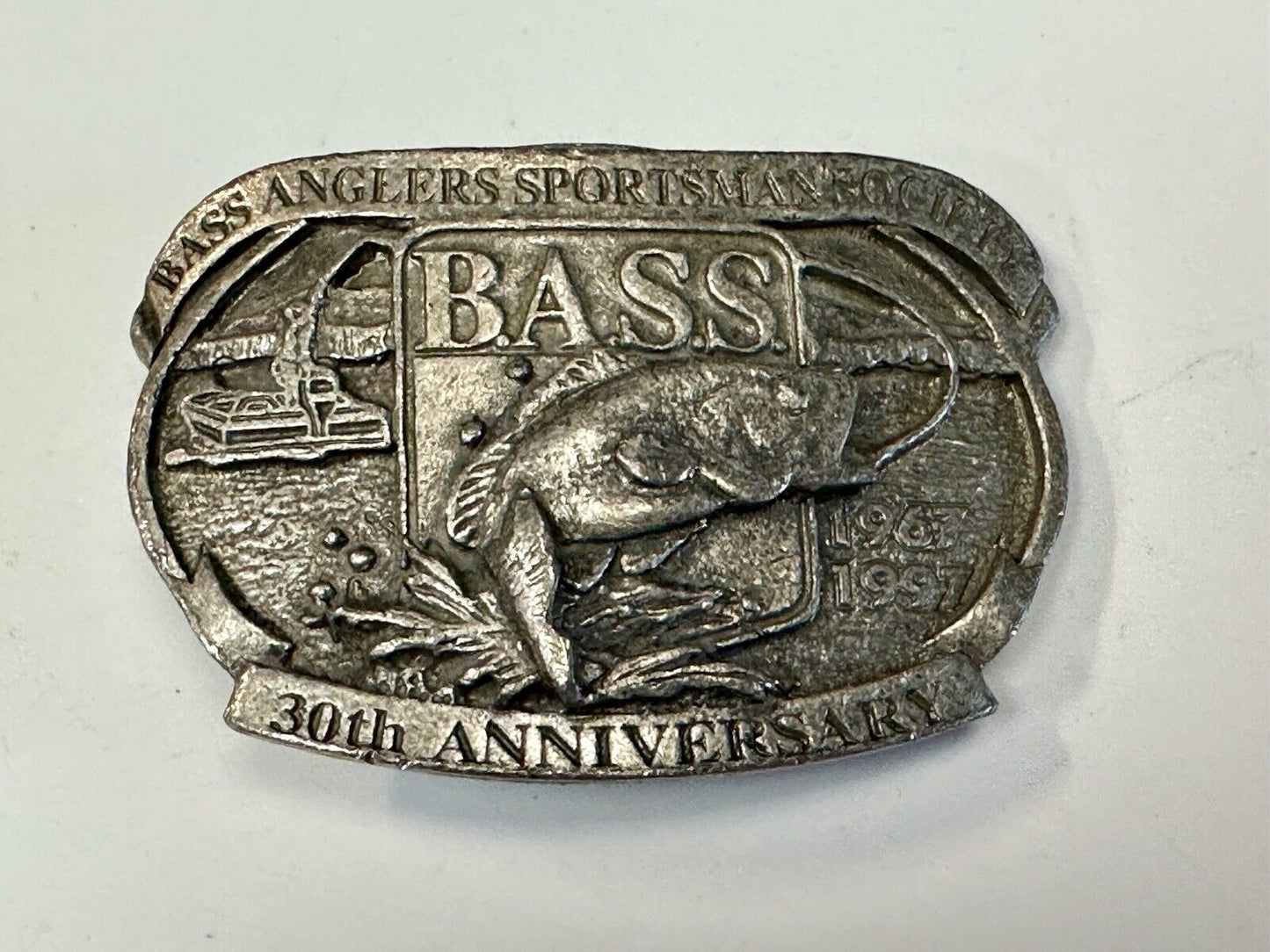 BASS 30th Anniversary Belt Buckle Bass Anglers Sportsman Society - 1997