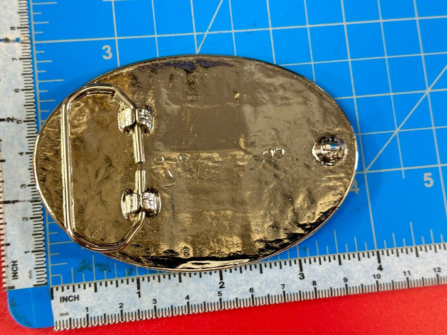 4" wide western silver tone NOS belt buckle your craft project or to wear!