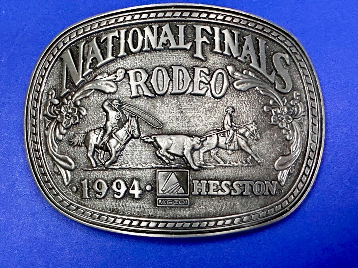 1994 ADM Hesston NFR National Finals Rodeo Cowboys Western Belt Buckle