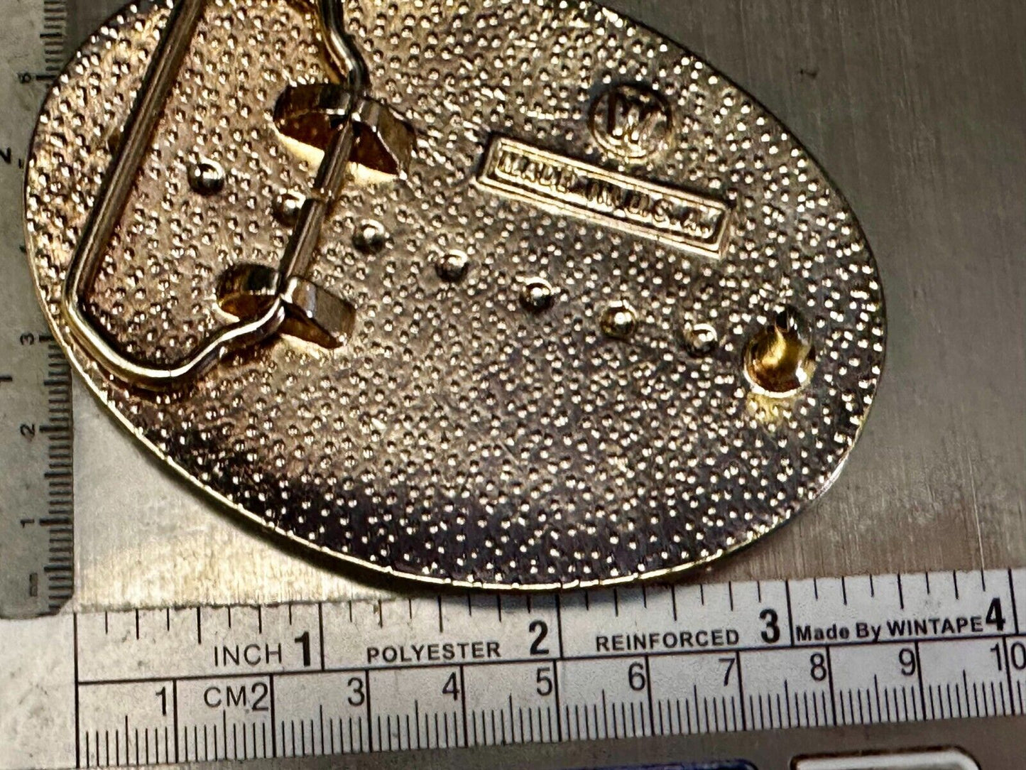 Beautiful Rose Small Etched Flower Swirl Design Vintage Belt Buckle W USA Made