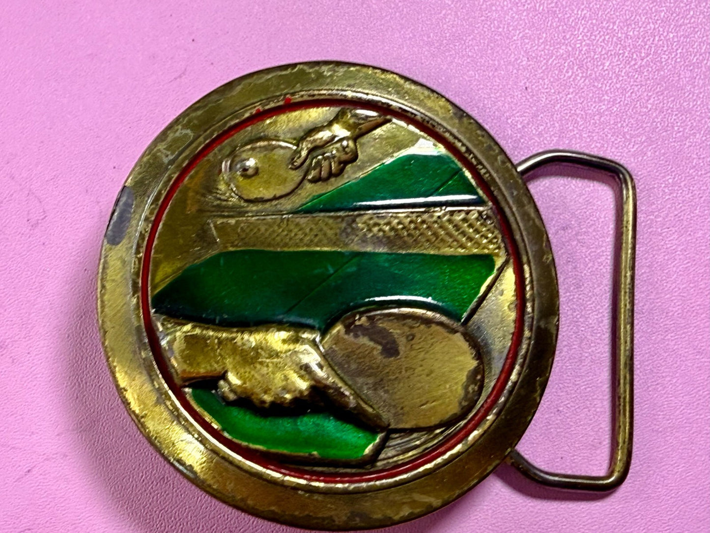 Table Tennis Ping Pong Racket Sports Limited Edition Vintage 1977 Belt Buckle